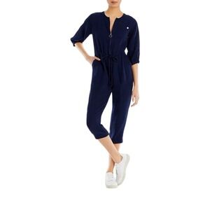 Sundry Three Quarter Sleeve Navy Jumpsuit Size Medium (Sundry Size 2) NEW